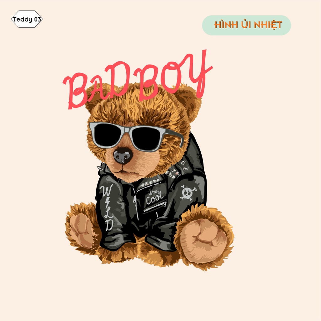 HÌNH ỦI NHIỆT - DECAL ỦI ÁO HÌNH GẤU TEDDY