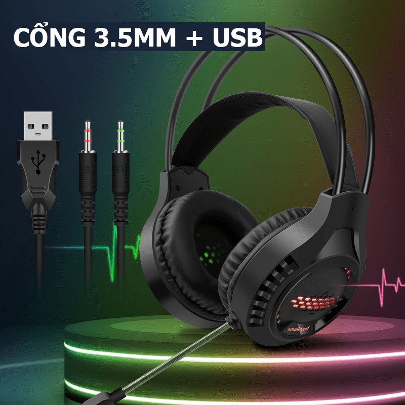 Tai nghe chụp tai AK3 chuyên game dành cho game thủ có mic chuyên nghiệp kèm đèn led 7 màu