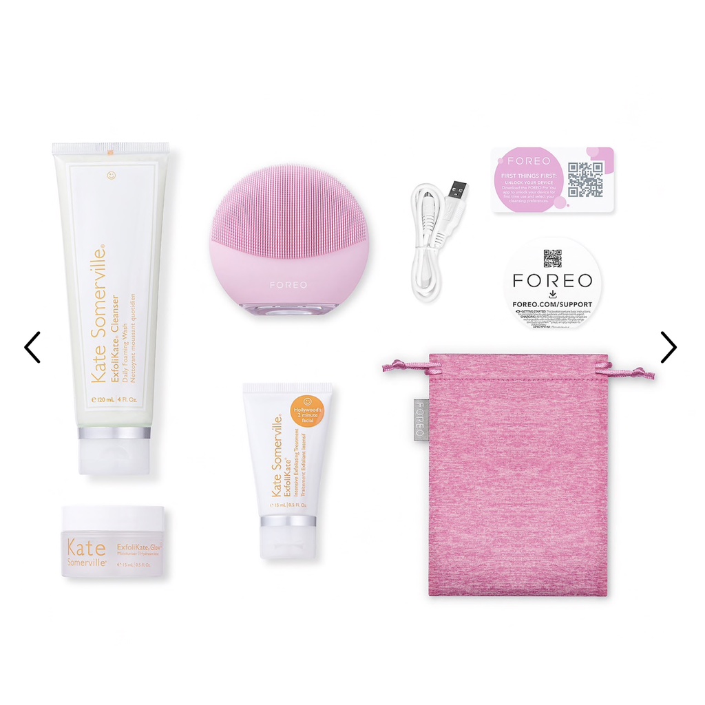 Set máy rửa mặt Foreo Luna Mini 3 và dưỡng da mini Kate Somerville