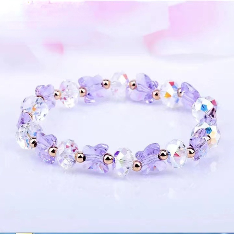 Vòng tay nữ thời trang bướm Vòng tay đính cườm pha lê sáng bóng