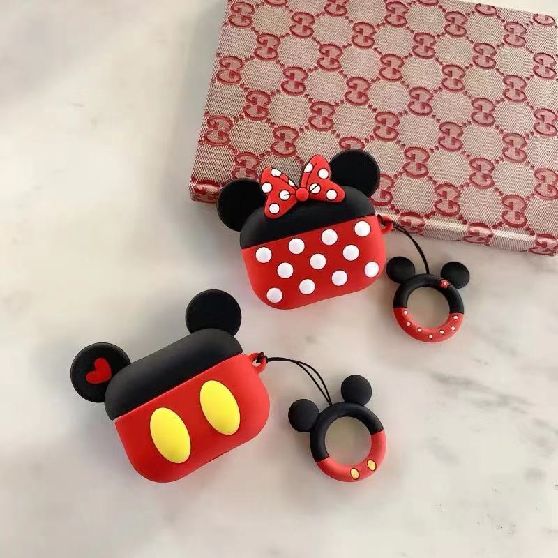 Disney Vỏ Bảo Vệ Hộp Đựng Tai Nghe Airpods Hình Chuột Mickey Minnie Đáng Yêu