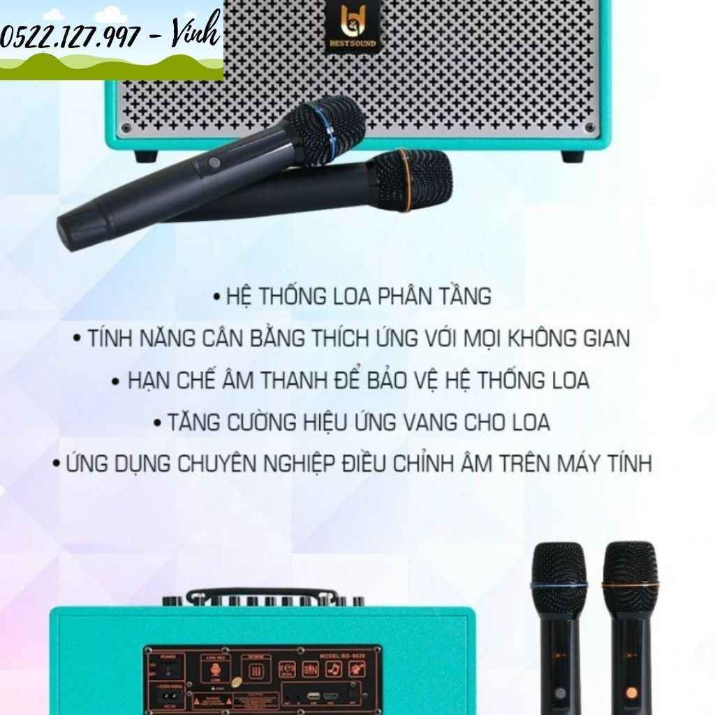 Loa mini xách tay Best Sound M6S - Tích hợp vang số chỉnh cơ có Reverb - Hệ thống 4 loa - Gia Khang Shop