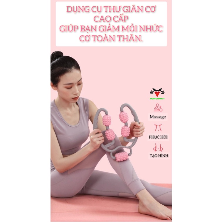 Con lăn Yoga Massage Bắp Tay, Bắp Chân Cao Cấp, Con lăn Massage Giảm Đau Vai Gáy Khi Tập Luyện