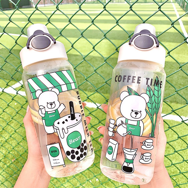 Bình nước dung tích 800ml kèm ống hút tiện dụng - UniLabel