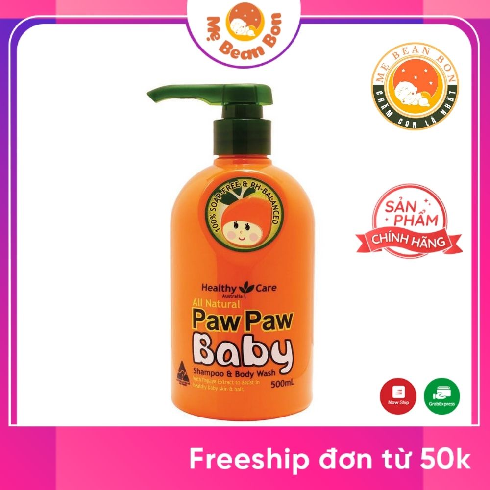 Sữa tắm gội Paw Paw Baby Healthy Care 500ml của Úc chiếc xuất từ đu đủ cho trẻ