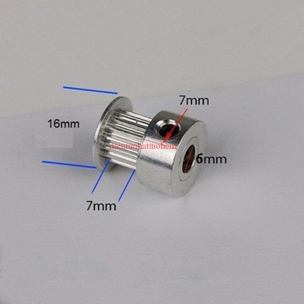 PULLEY BÁNH RĂNG NHÔM 20GT6 20 RĂNG-2GT- TRỤC 6MM