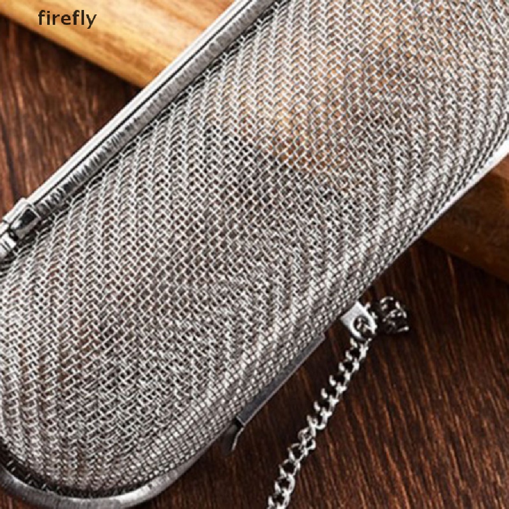 Dụng Cụ Lọc Trà Hình Chữ Nhật Bằng Thép Không Gỉ Có Thể Tái Sử Dụng Kèm Dây Xích