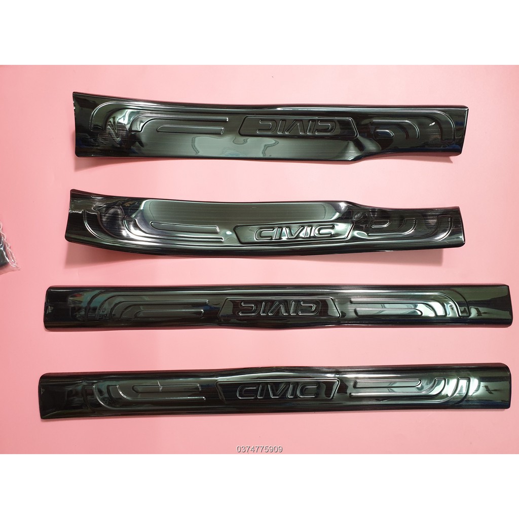 Ốp trang trí bậc cửa xe Honda CIVIC 2016-2019  mẫu titan