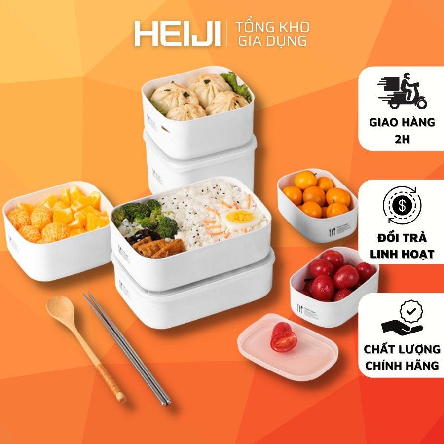 Hộp nhựa đựng thức ăn HEIJI, hộp đựng cơm giữ nhiệt cho dân văn phòng, hộp nhựa đựng thức ăn đảm bảo vệ sinh thực phẩm
