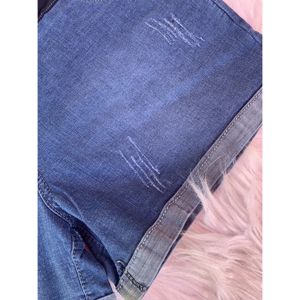 Quần sooc bầu gập gấu❤chất jean xịnco giãn bầu mặc thỏa mái❤️quần bầu đùi mùa hè có chun chỉnh theo từng thai kỳ❤️QB106