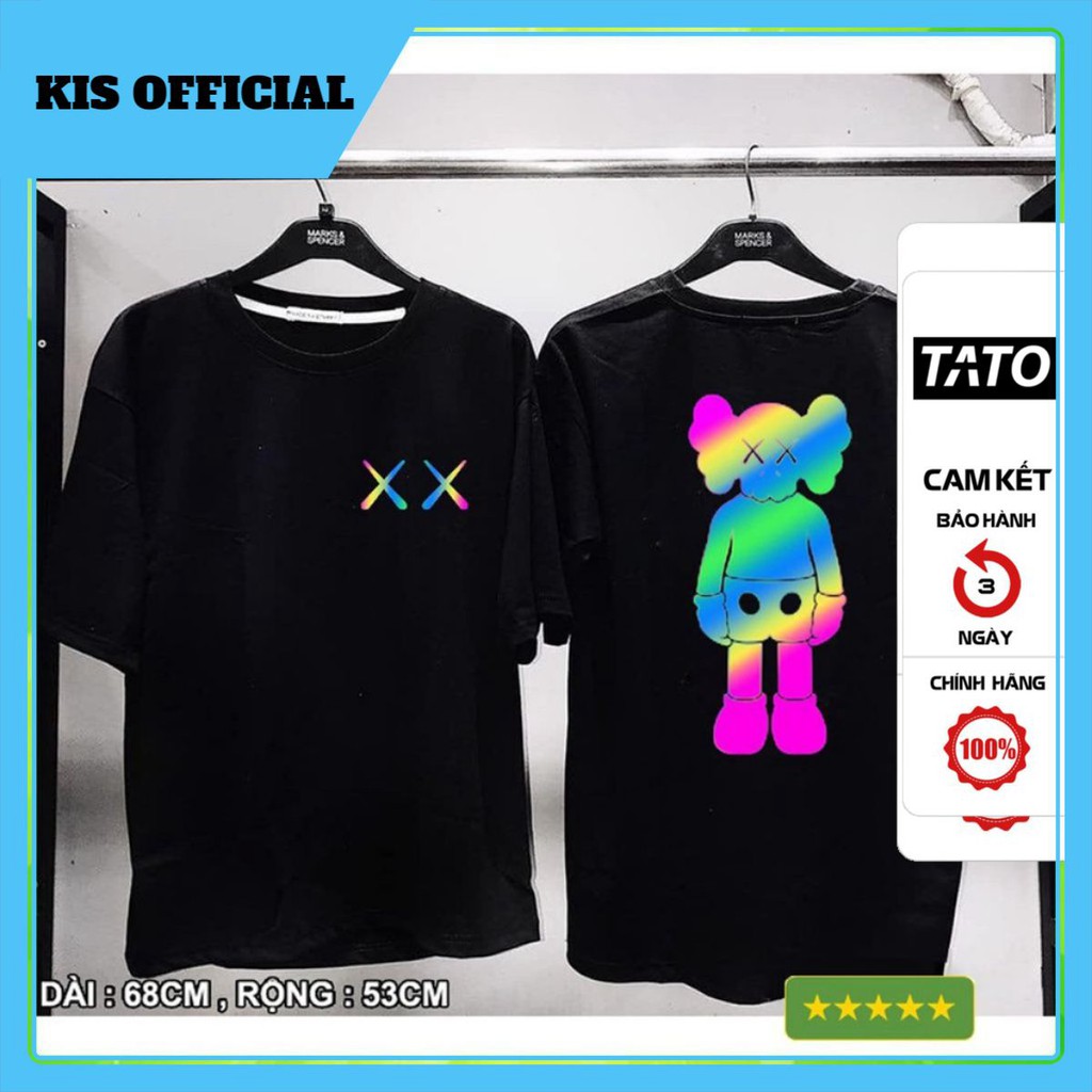 Áo Thun Unisex Hình Gấu XX Phản Quang 7 Màu Form Rộng Thời Trang Nam Nữ Phong Cách Hàn Quốc [KIS OFFICIAL]