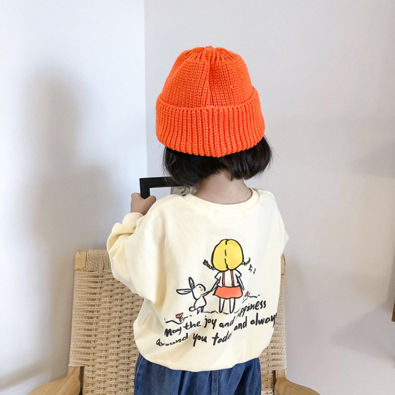 Áo Sweater Dáng Rộng In Họa Tiết Hoạt Hình Xinh Xắn Theo Phong Cách Hàn Quốc Dành Cho Bé