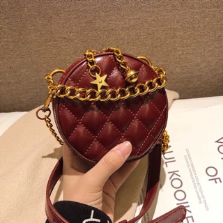 Túi đeo chéo ulzzang tròn mini treo chuông