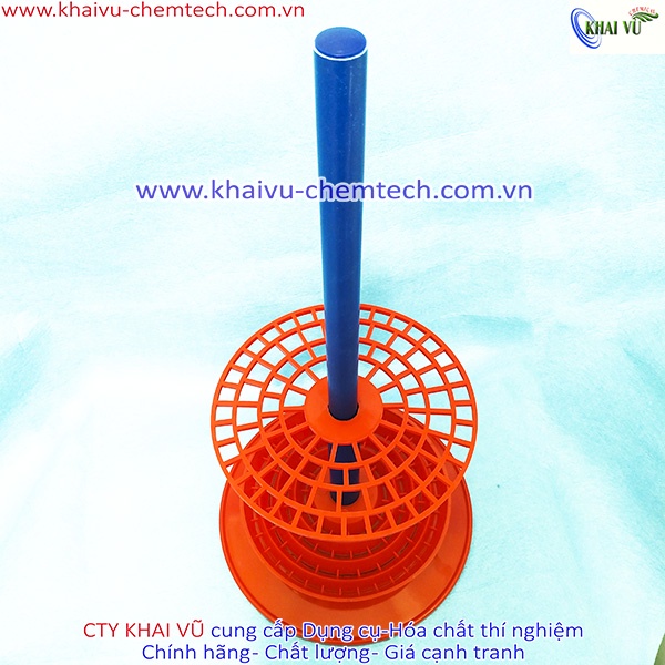 Giá nhựa để pipet pipette tròn đứng 94 LỖ cao cấp màu đỏ