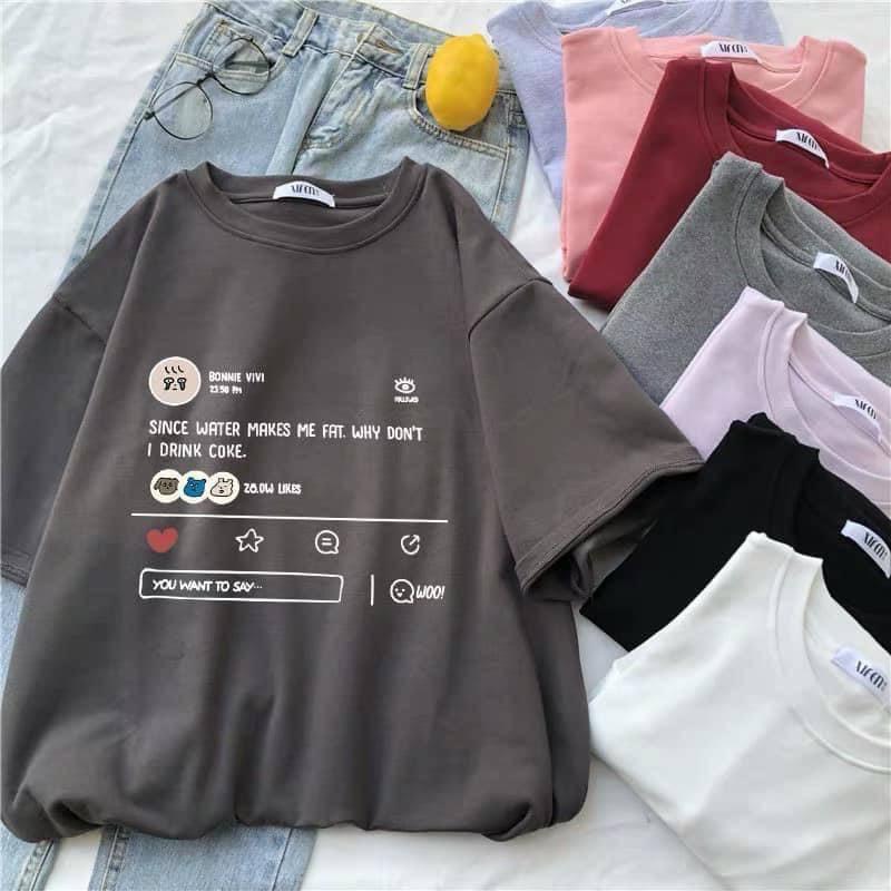 Áo thun unisex nữ tay lỡ form rộng in hình chữ CaMa Store M287