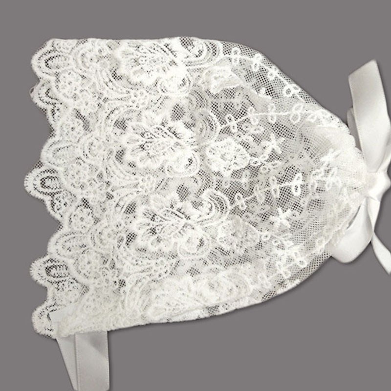 Mũ Trùm Đầu Phối Ren Hoa Dễ Thương Cho Bé Gái