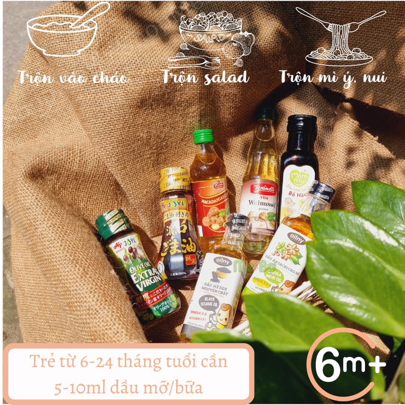 DẦU ĂN, PHÔMAI TRONG ĂN DẶM (dầu ăn, phômai,...)
