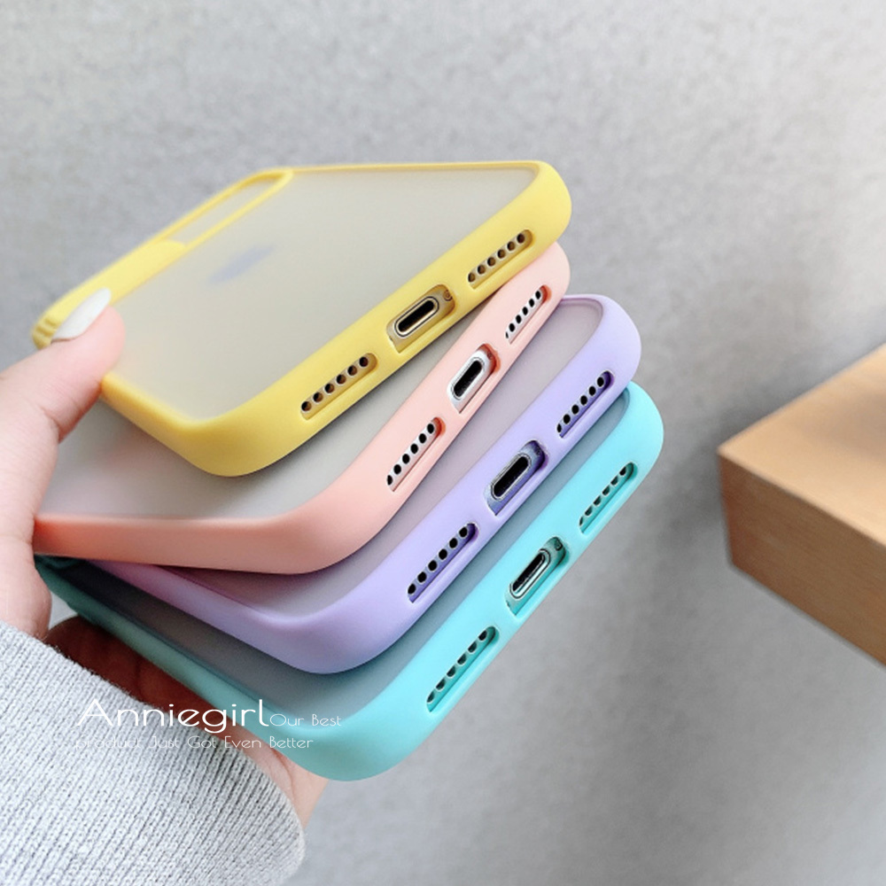 Ốp điện Thoại TPU Nhám Viền Màu Kẹo Có Thanh Trượt Bảo Vệ Camera Cho IPhone 12 11 Pro Max X Xs Max XR 8 7 Plus SE 2020