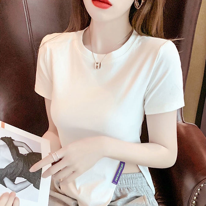 Áo Thun Tay Ngắn Dáng Ôm Thiết Kế Độc Đáo Thời Trang Mùa Hè Phong Cách Hàn Quốc Mới Cho Nữ