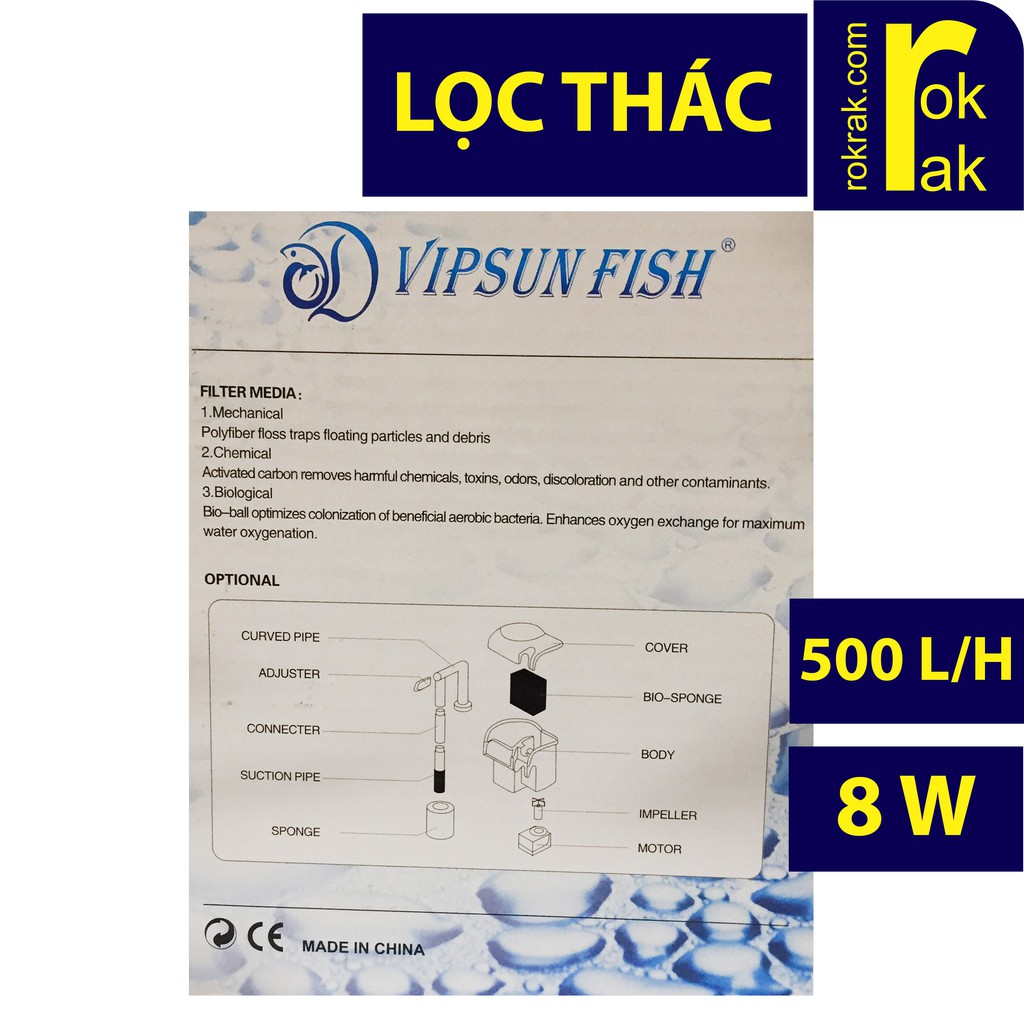 Máy lọc nước dạng thác Vipsun AP 606H cho hồ cá cỡ trung