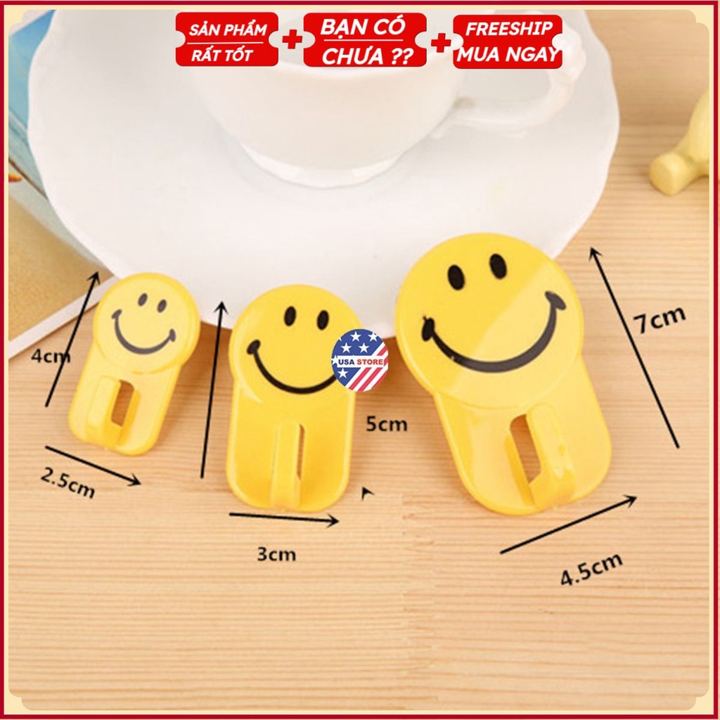 Set 3 Móc Treo Hook Mặt Cười Vàng Mới Về