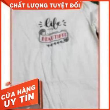 Váy đầm thun mãi có tay dáng suông Thái Lan chính hãng màu trắng Free size mặc hè thoáng mát thấm hút mồ hôi dễ phối đồ