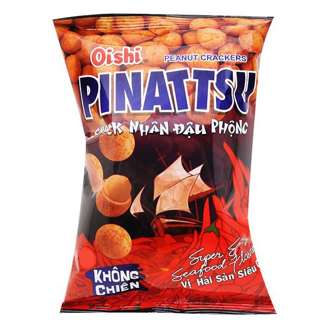 Snack đậu phộng Pinatsu siêu xốp Oishi (10 gói x 45gr)