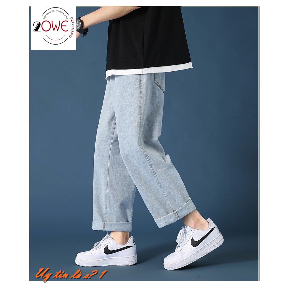 Quần jeans Baggy, quần bò nam, dáng ống suông, rộng nam TR01 style hàn quốc | BigBuy360 - bigbuy360.vn