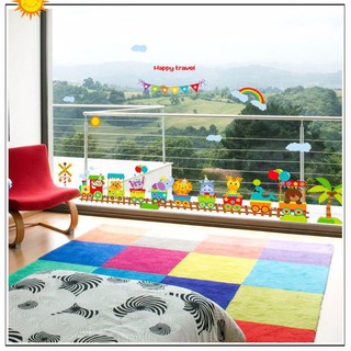 Decal dán tường, tranh chi tiết bóc dán sẵn keo đoàn tàu happy travel SK9011