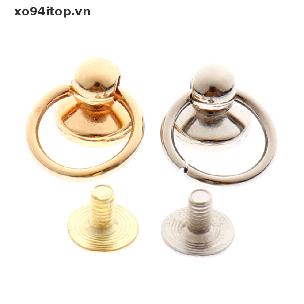 Xoitop Set 10 Phụ Kiện Đinh Tán Kim Loại Dạng Xoay Cho Túi Xách