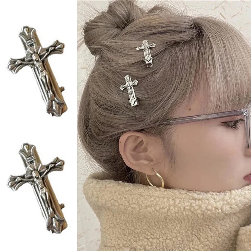Kẹp Tóc Hình Thánh Giá Phong Cách Gothic Thời Trang Halloween