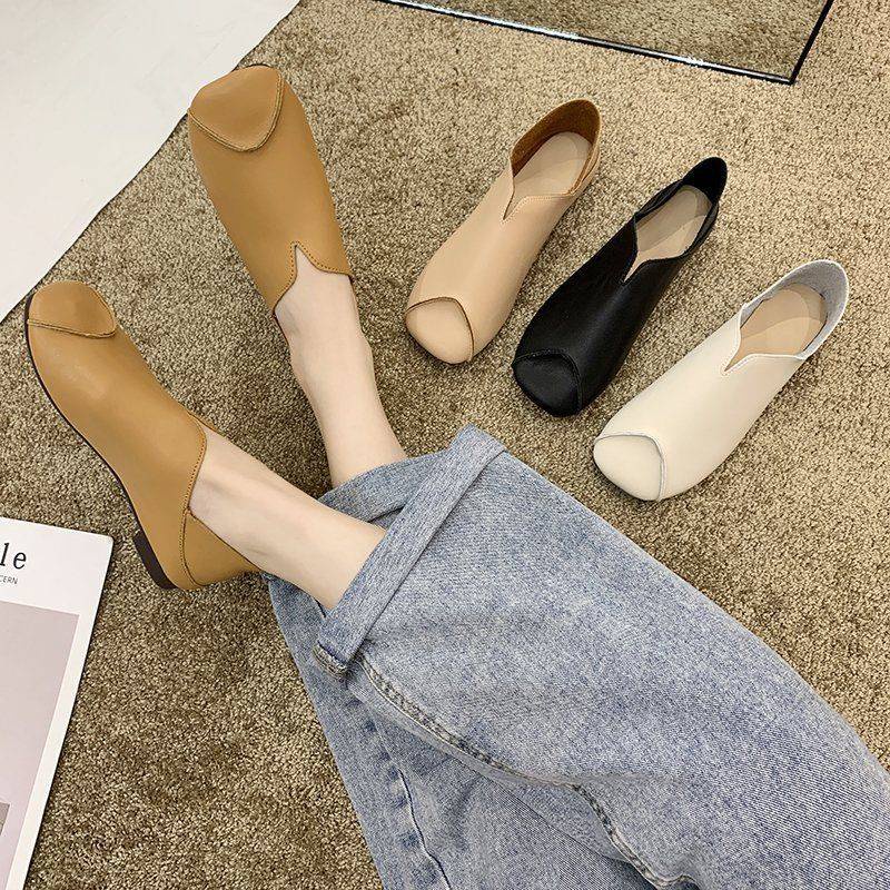 Giày Lười Da Đế Mềm Chống Trượt Thời Trang Mùa Thu Cho Mẹ Bầu