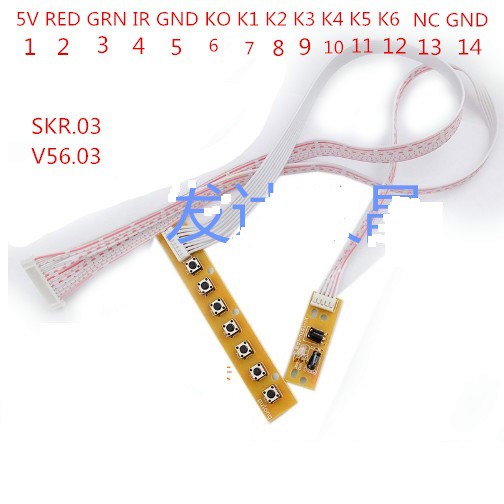 Bàn phím 7 key cho Bo Tivi V56 V53 SKR DVB-T2 7KEY