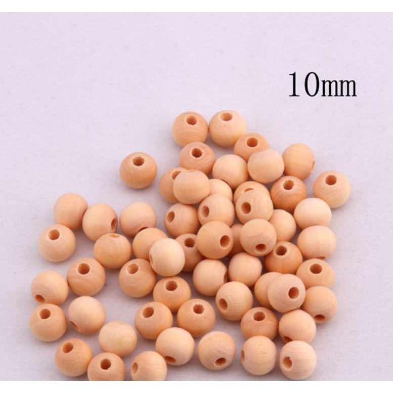 5-25gam hạt gỗ 10mm nhiều màu để chọn làm vòng, trang trí handmade DIY, dụng cụ học tập, đồ chơi, đan vòng dreamcatcher