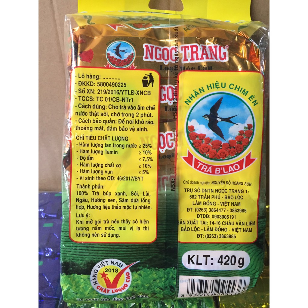 Trà móc câu Ngọc Trang 420gram (6gói x 70gram), Trà móc câu chính hiệu
