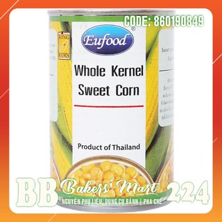 Bắp hạt thái whole kernel sweet corn eufood - lon 410gr