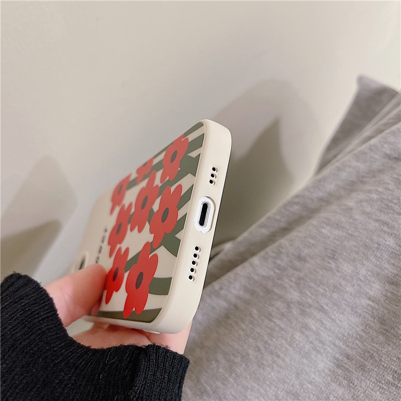 Ốp Điện Thoại In Hình Gấu Và Hoa Cho iPhone 11/12Pro/xs MAX 13Pro