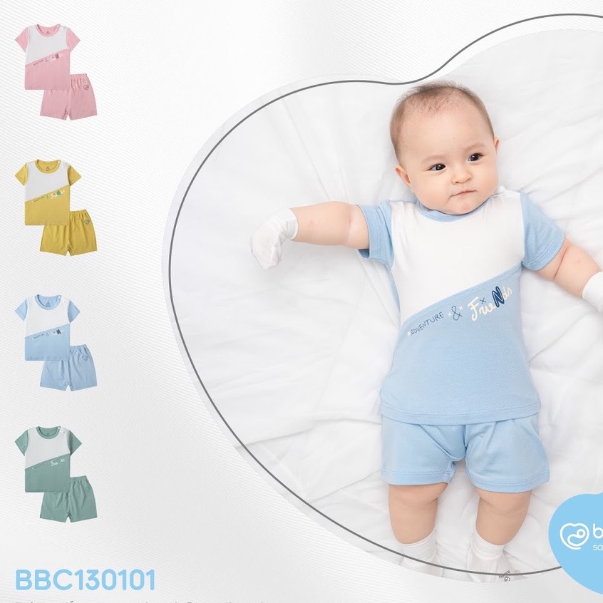 Bộ cộc tay Bamboo cotton Bu baby BBC130101 cho bé từ 6m - 4Y