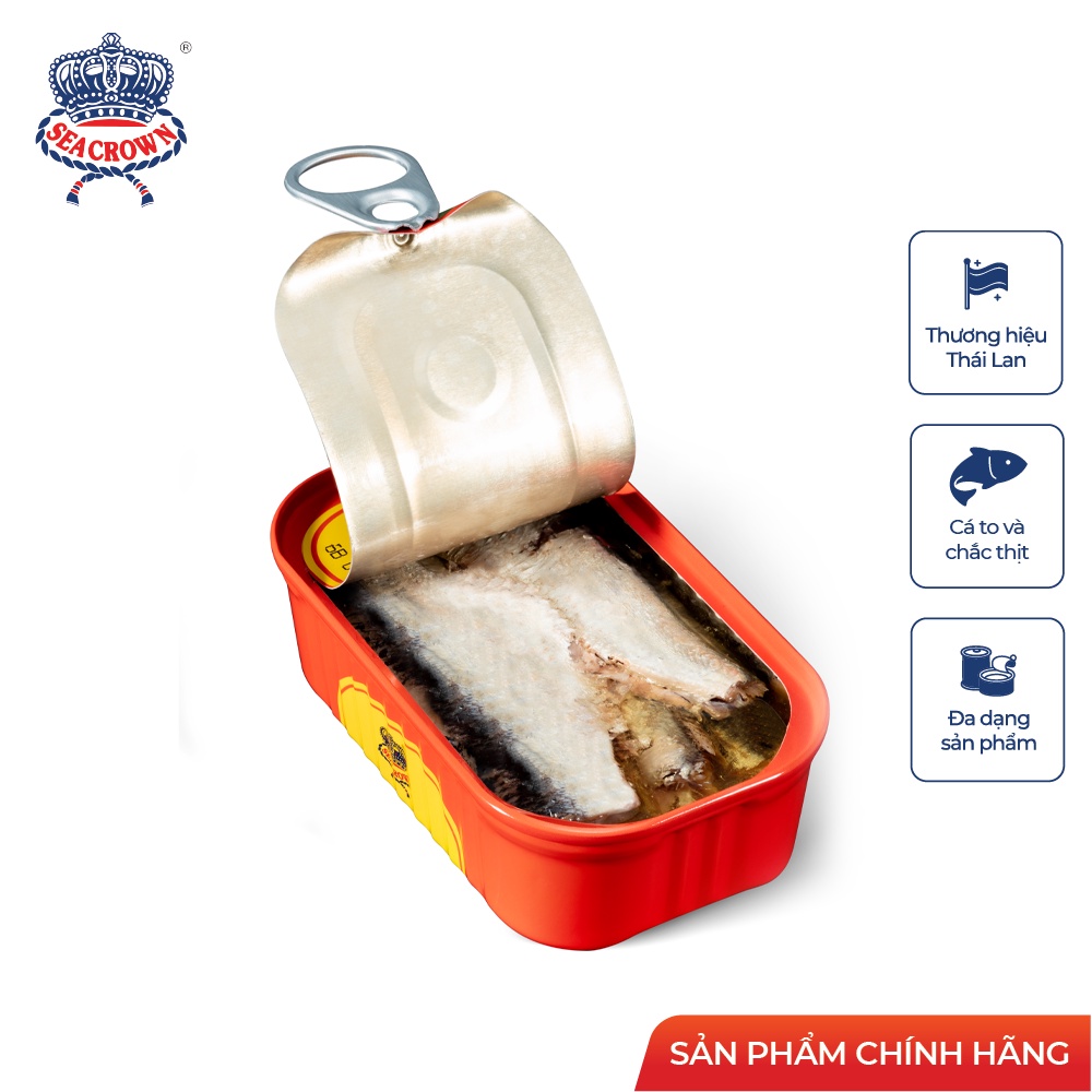 Cá hộp Sea Crown cá Trích ngâm dầu-Pack 50