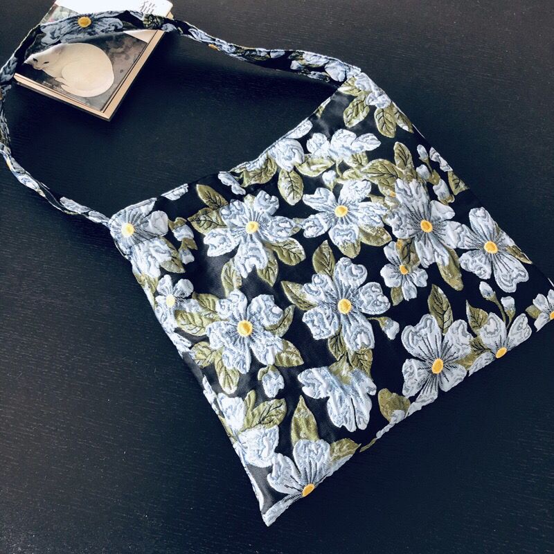 Túi Xách Canvas Họa Tiết Hoa Phong Cách Vintage