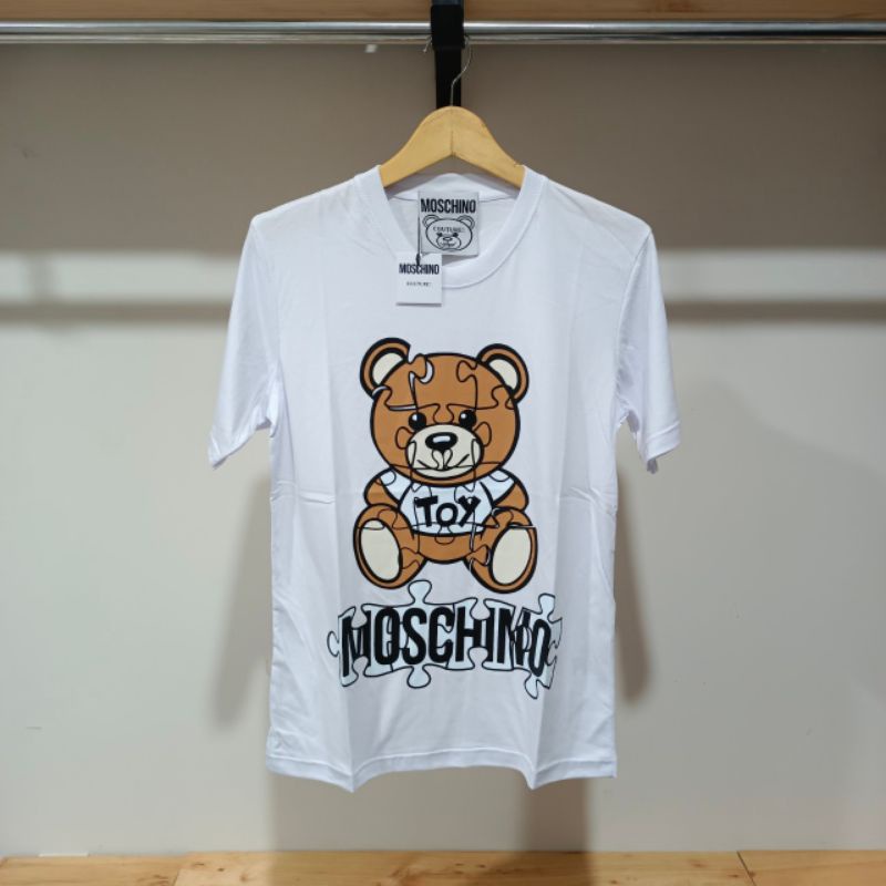 Áo Sơ Mi Cao Cấp In Logo Gấu Moschino