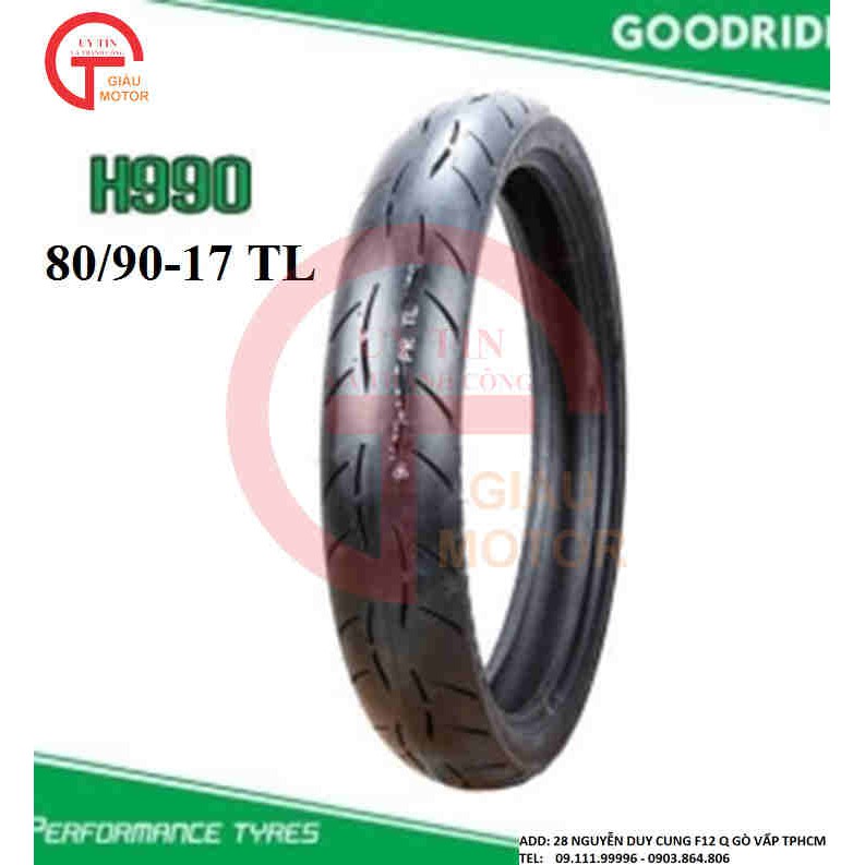 LỐP XE GOODRIDE H990 SIZE 80/90-17 TL