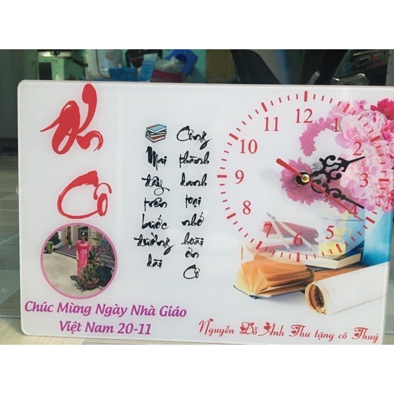 🎁Quà tặng 20/11 Đồng hồ mica in hình ghi chữ theo yêu cầu quà tặng ý nghĩa 🎁