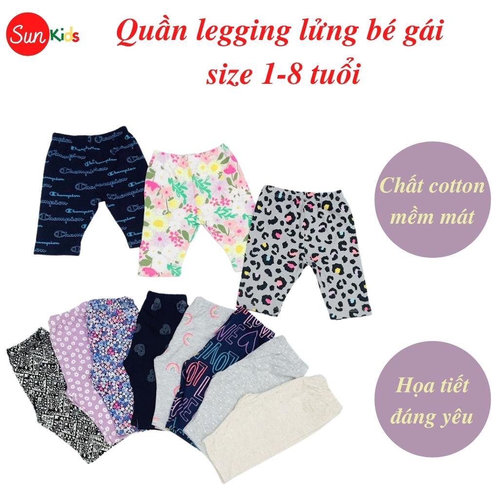 Quần legging bé gái, quần legging cho bé chất cotton mềm mát, size 1-8 tuổi - SUNKIDS