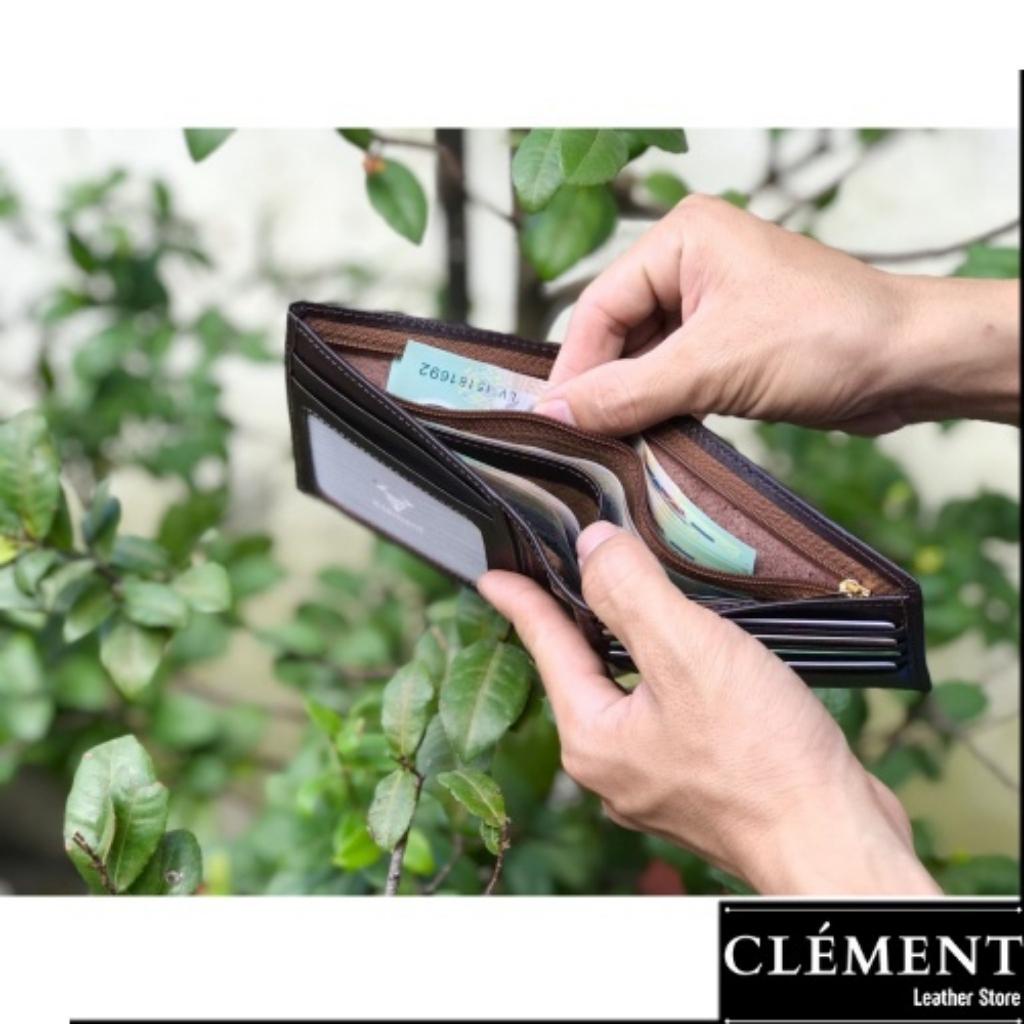 Ví da nam cao cấp, bóp ví nam da bò thật Clément – CM005 - BH 12 tháng - Full box