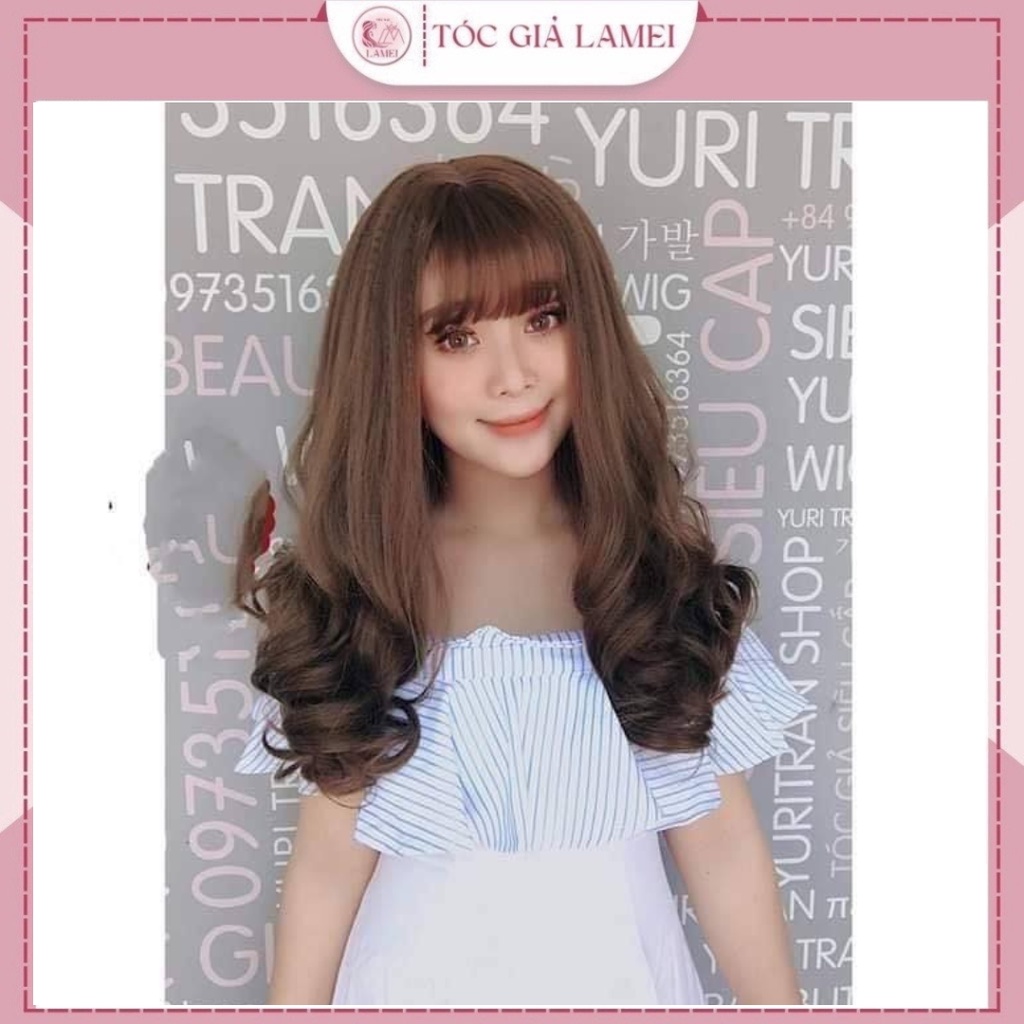 Tóc Giả Nguyên Đầu Dáng Xoăn 40cm 8243