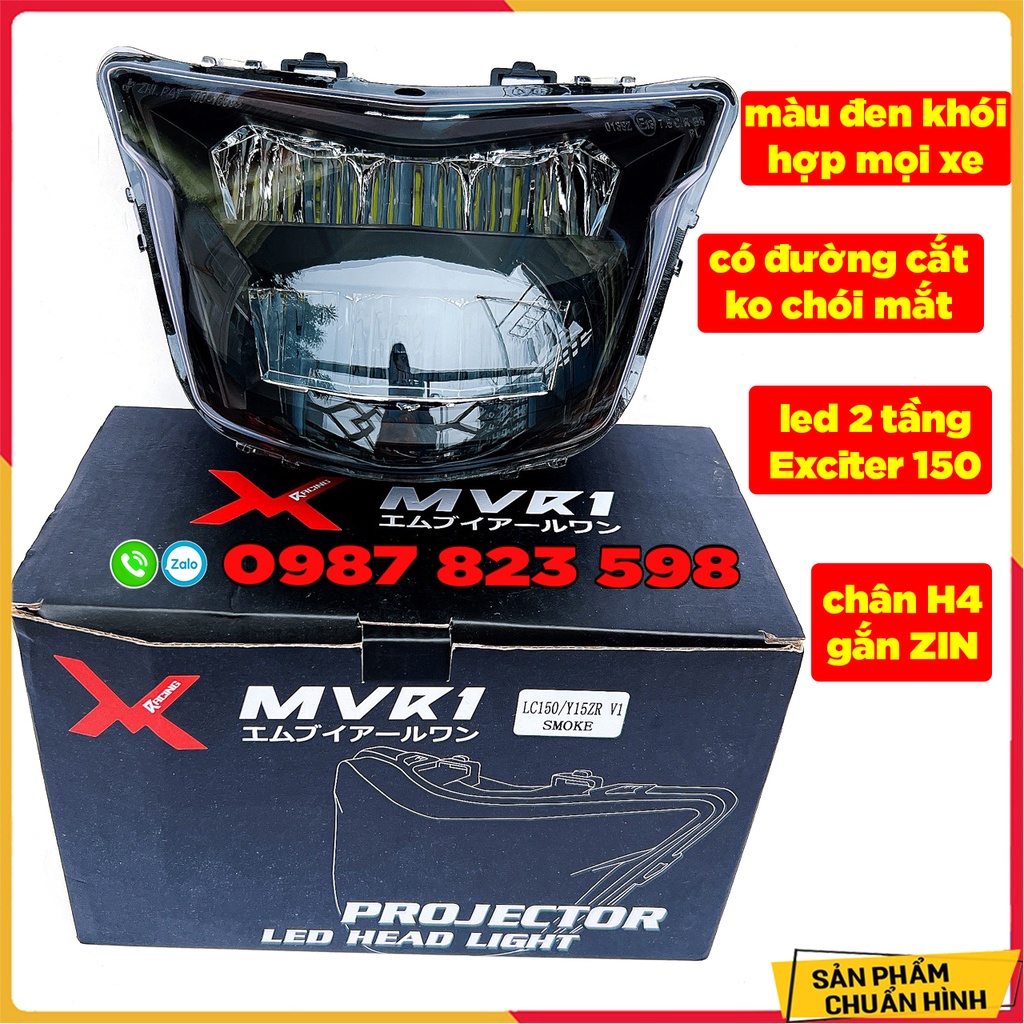 ✅ Eciter 150 Pha Đèn Led 2 Tầng X-MVR1 Chính Hãng Gắn Exciter 150 ( Bản Đen Khói) ✅