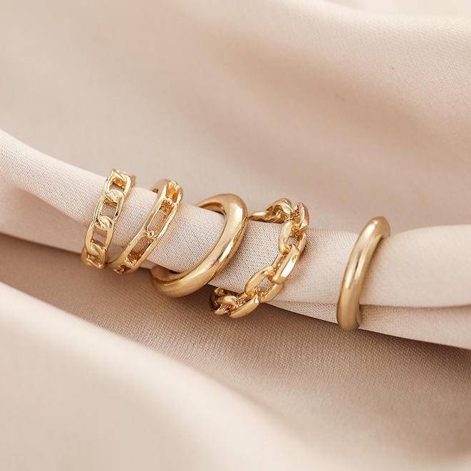 Set 6 Khuyên Vành Tai Mạ Vàng Hình Máy Bay / Ngôi Sao / Mặt Trăng / Tam Giác Cho Nam Và Nữ