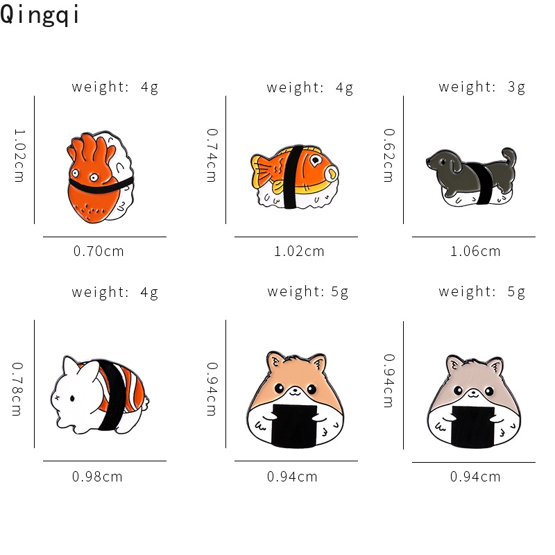 Ghim cài áo MISS ZOE họa tiết sushi hoạt hình dễ thương tùy chọn