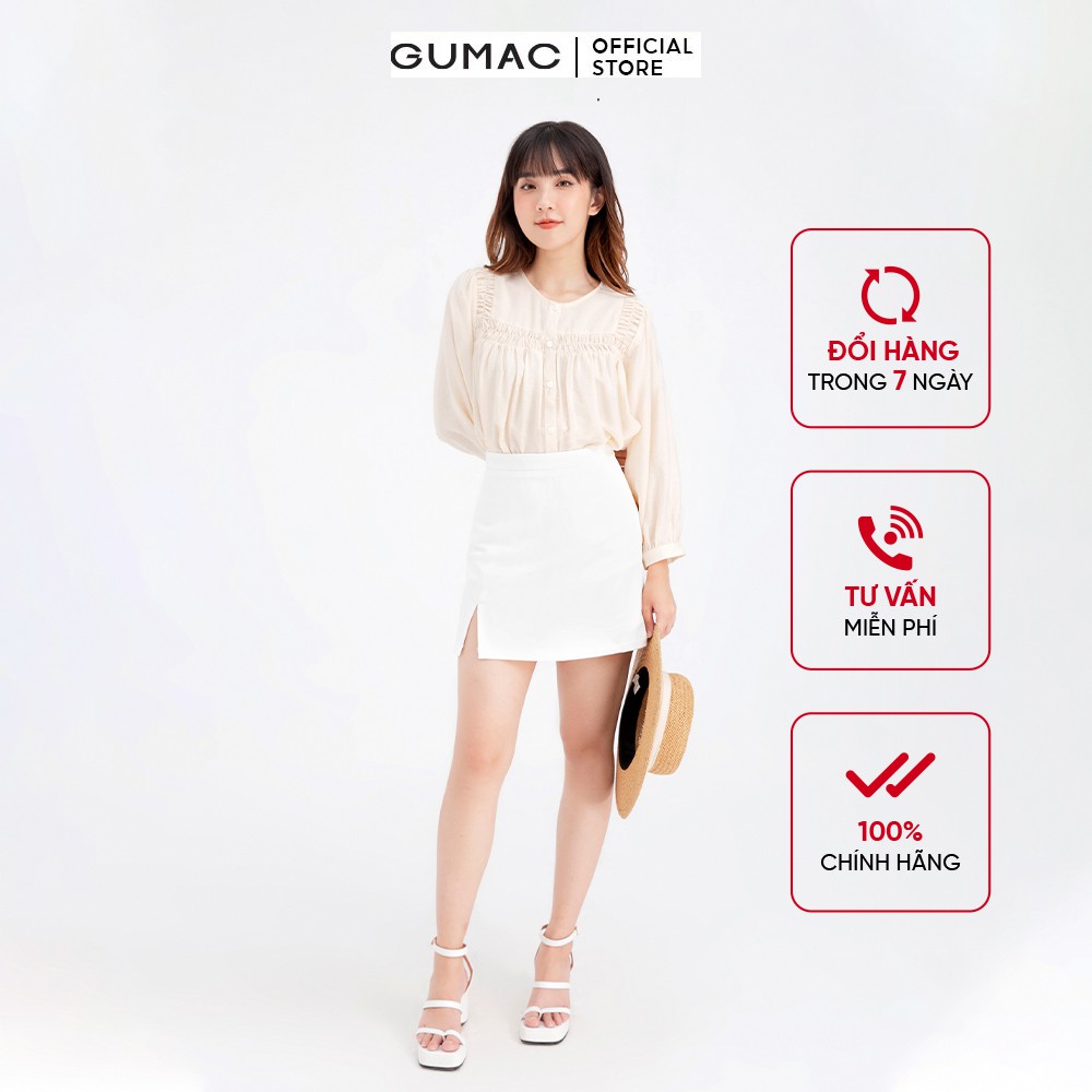 [Mã WABRGU152 giảm 10% tối đa 50k đơn từ 250k] Áo sơ mi nữ chạy smockin GUMAC AB660